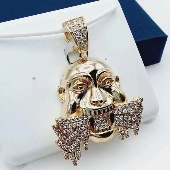 "14K Gold Plated Cubic Zircon Pendant, INUS1BR067 - Picture 3 of 9